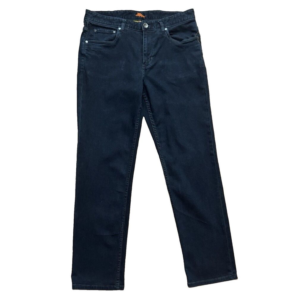 Tommy Bahama Pants Mens 34x32 Navy Blue Stretch Chino Flat Front Casual Comfort